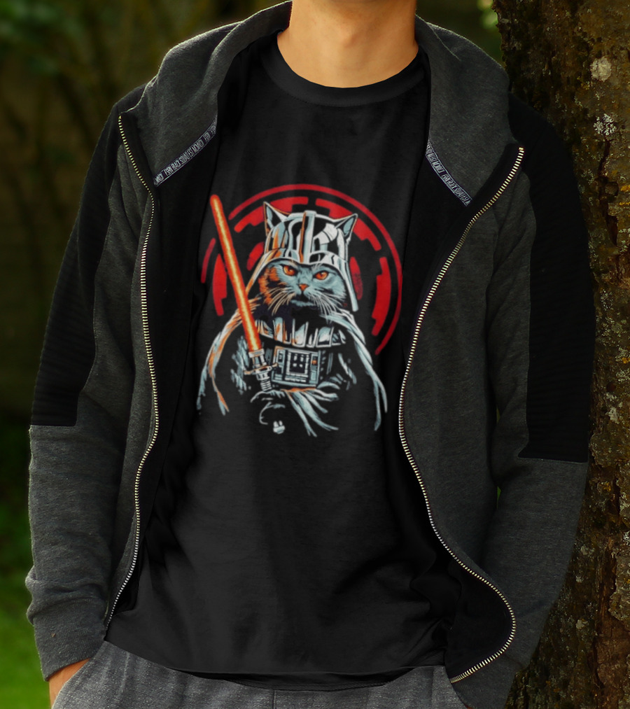 Darth Vader Cat Star Wars Sith Lord Lightsaber Iconic Mashup T-Shirt