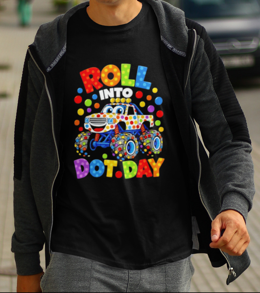 Roll Into Dot Day Colorful Polka Dot Car Fun T-Shirt