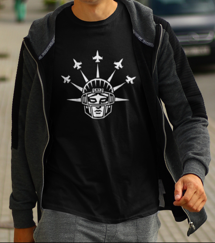 Liberty Formation New York Jets Football Statue Flying Jets T-Shirt