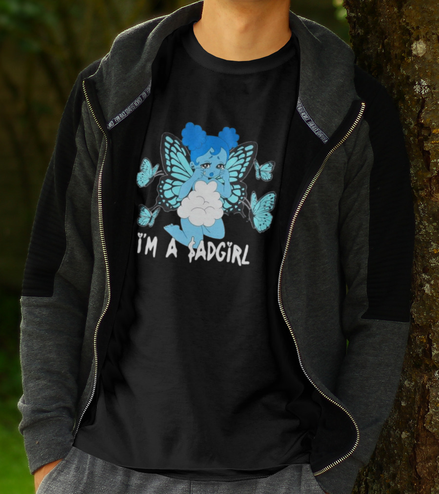I'm A $ad Girl Blue Butterfly Sad Girlz Store Black T-Shirt