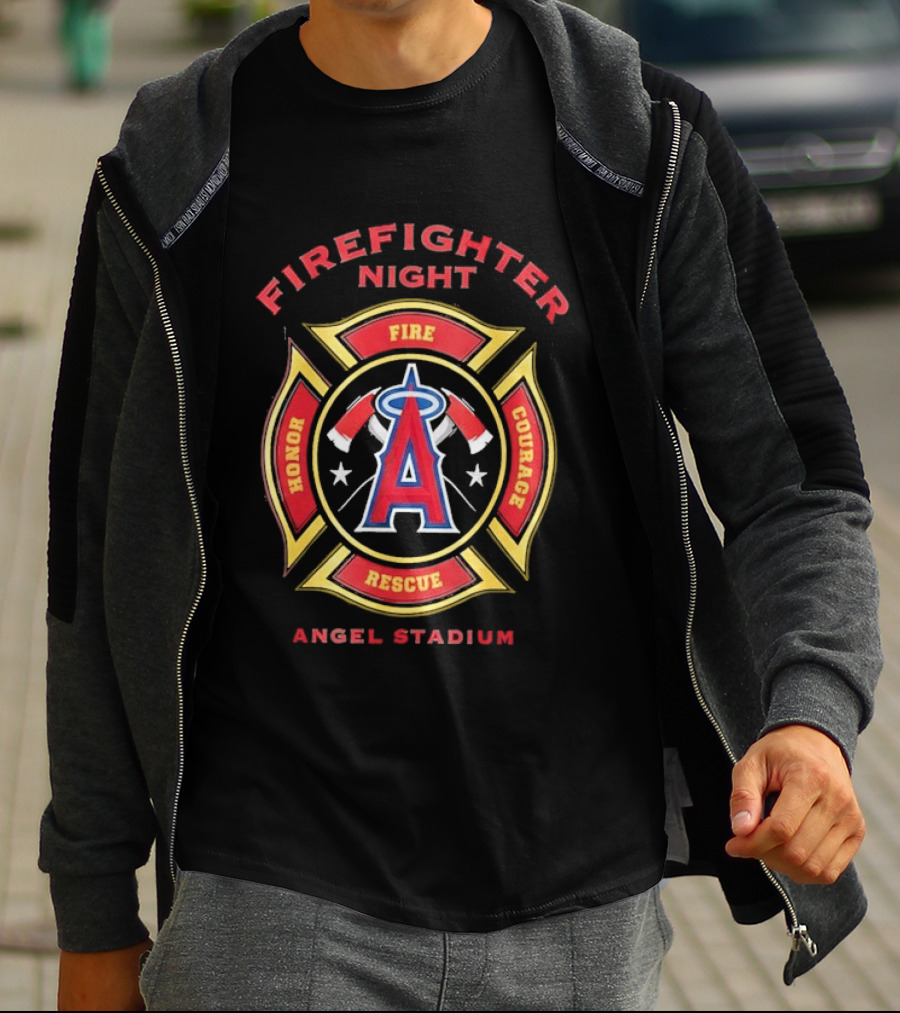 Firefighter Night Angel Stadium Los Angeles Angels Honor Fire Courage Rescue T-Shirt