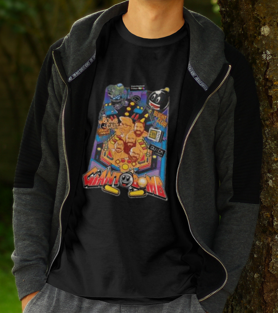 Giant Bomb Pinball Blight Club Quick Looks Bomb Cabinet Retro Arcade T-Shirt