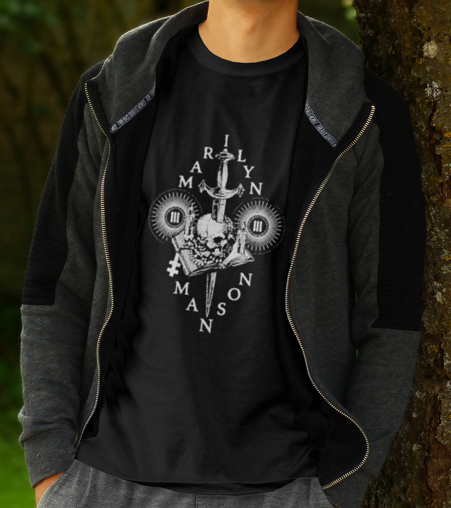 Marilyn Manson Freaks With Rob Zombie Skull Knife Tour 2026 T-Shirt