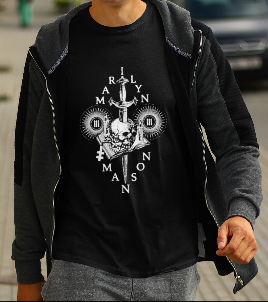 Marilyn Manson Freaks With Rob Zombie Skull Knife Tour 2026 T-Shirt