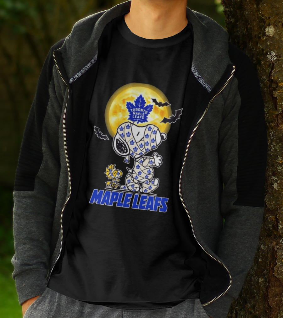 Toronto Maple Leafs Snoopy Woodstock Mummy Halloween Collaboration T-Shirt