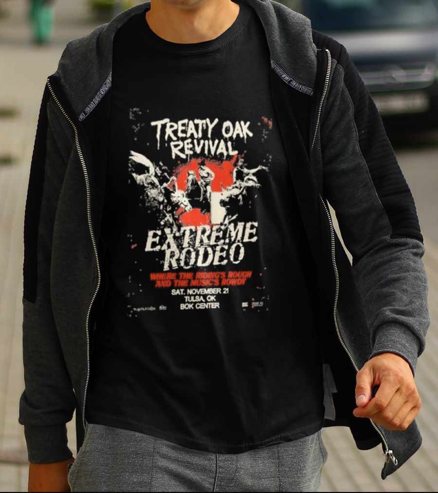 Treaty Oak Revival Extreme Rodeo Event November 21 2026 Tulsa OK BOK Center T-Shirt