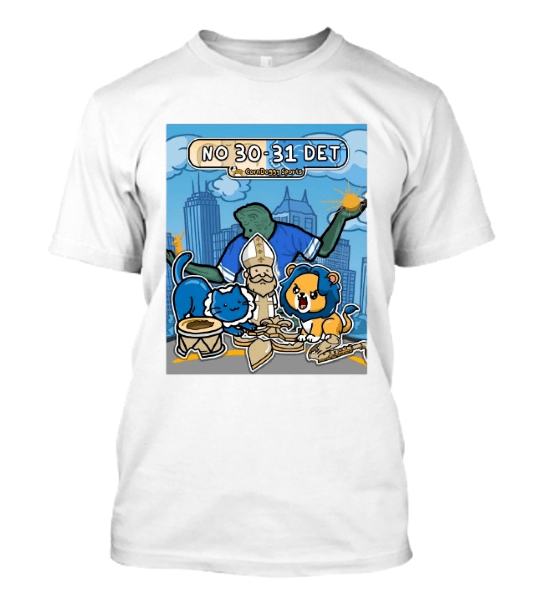 CornDoggy Sports NO 30 31 DET New Orleans Saints Vs Detroit Lions T-Shirt