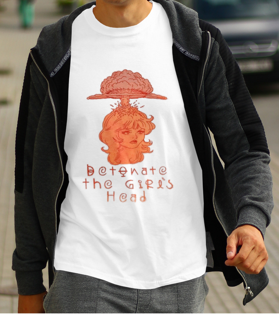 Hydeforce Store Detonate The Girl's Head Oat Dye T-Shirt