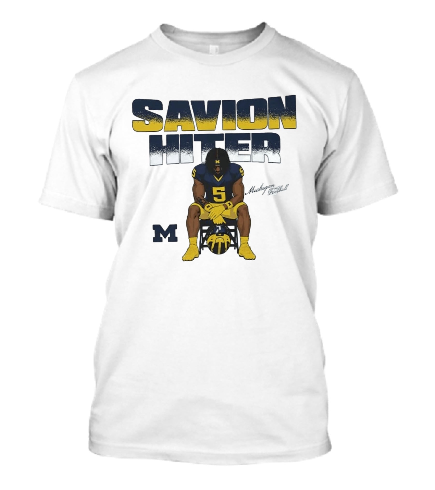 Savion Hiter No 5 Michigan Wolverines Football M T-Shirt