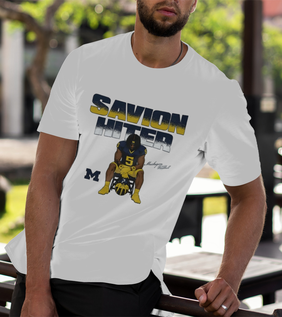 Savion Hiter No 5 Michigan Wolverines Football M T-Shirt