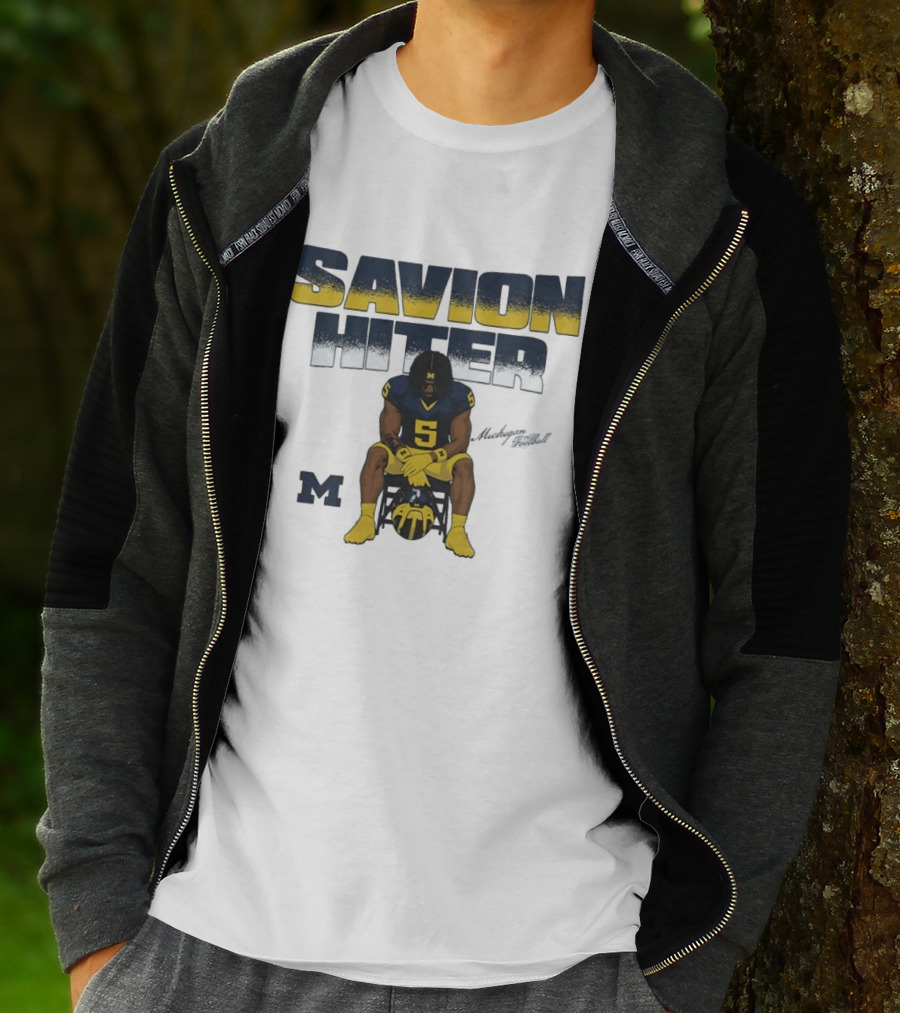 Savion Hiter No 5 Michigan Wolverines Football M T-Shirt