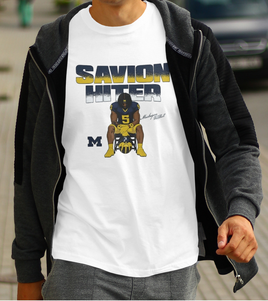 Savion Hiter No 5 Michigan Wolverines Football M T-Shirt
