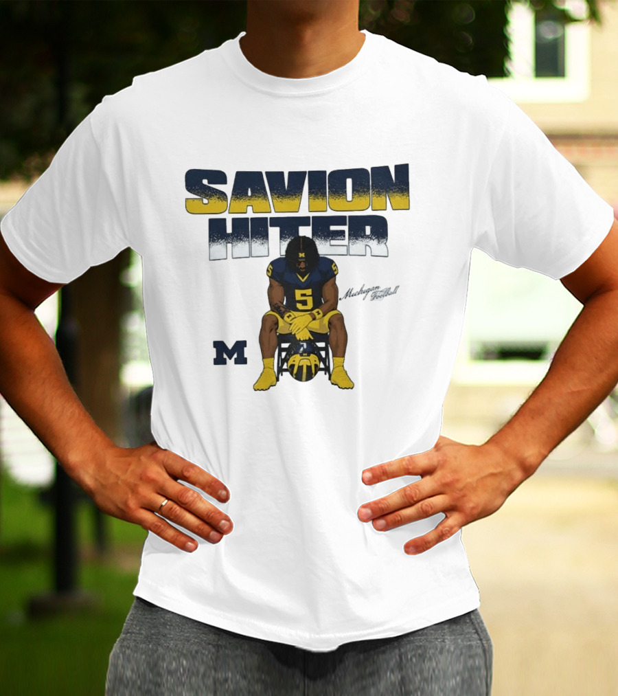 Savion Hiter No 5 Michigan Wolverines Football M T-Shirt