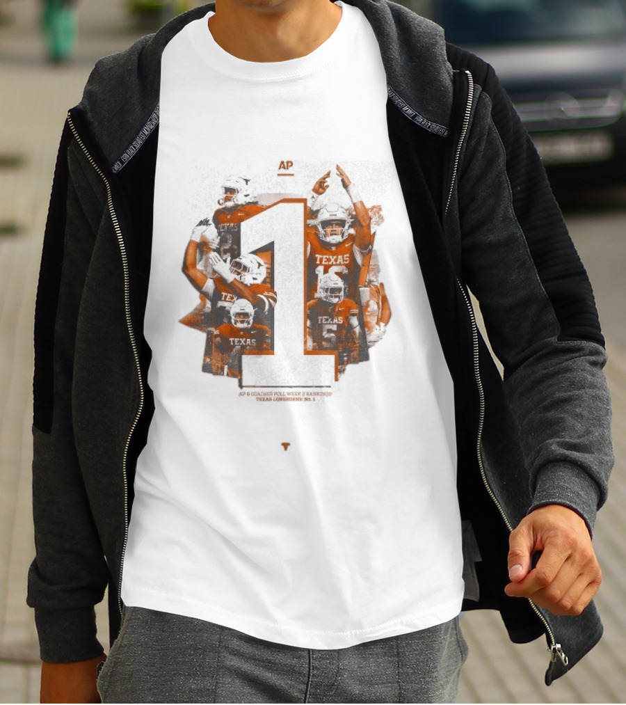 Texas Longhorns AP Coaches Poll Week 2 Rankings Number 1 T-Shirt