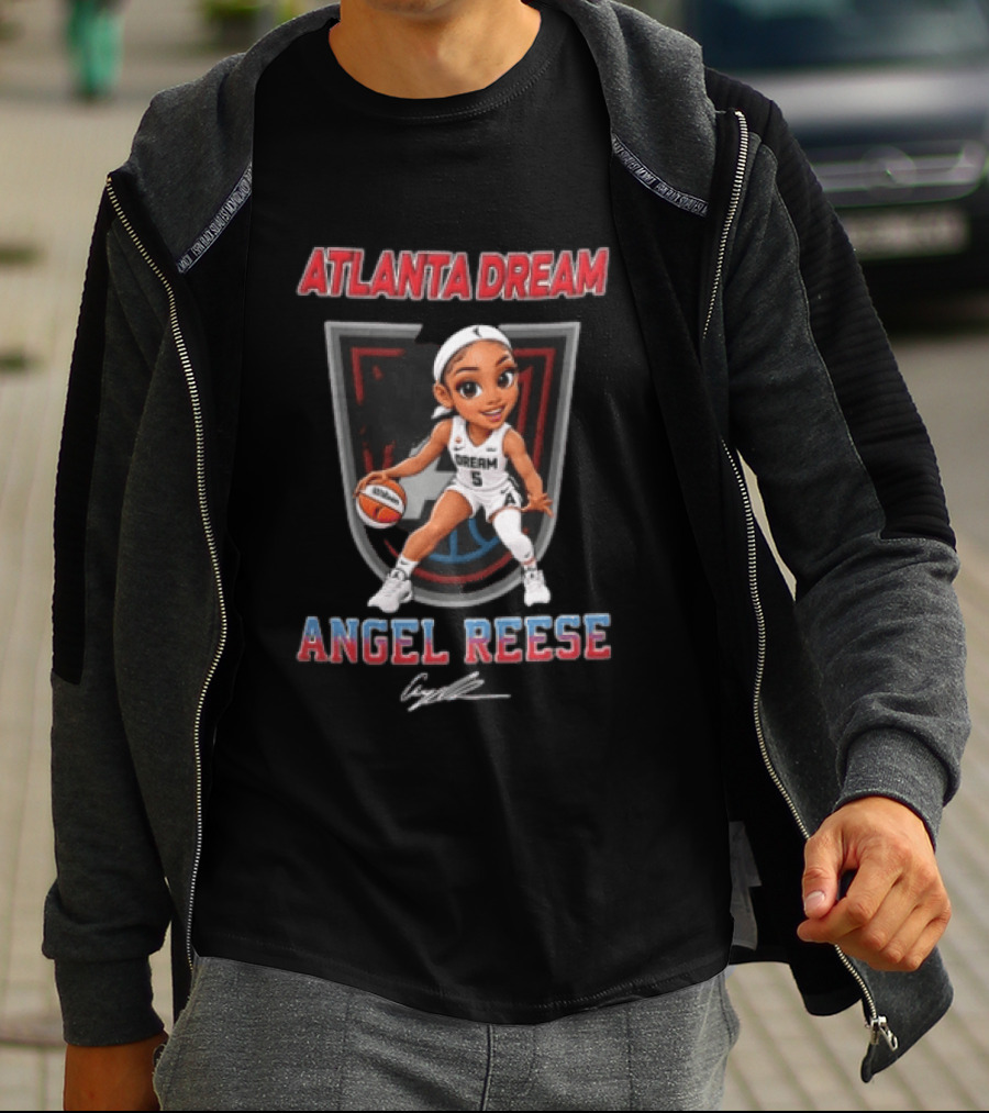 Atlanta Dream Angel Reese Cartoon Caricature Basketball Player T-Shirt