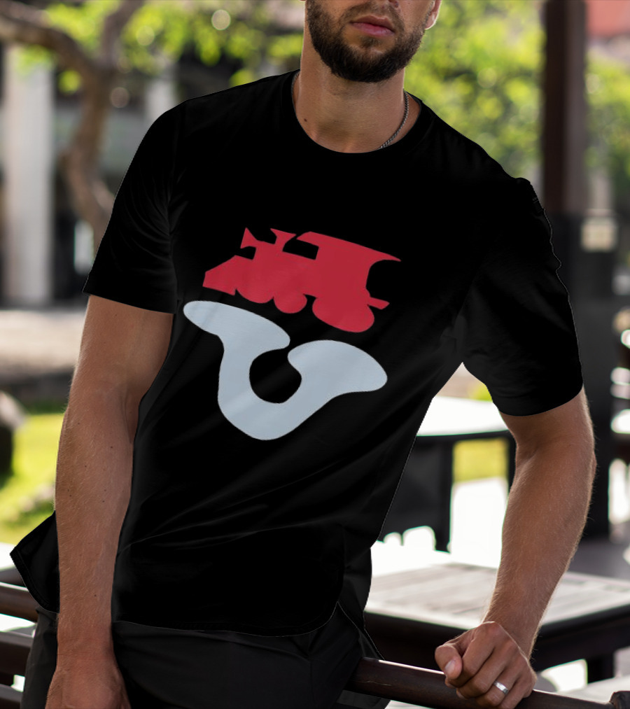 Dover Street Market Store Shop Cdg Red Train Blue Shape T-Shirt