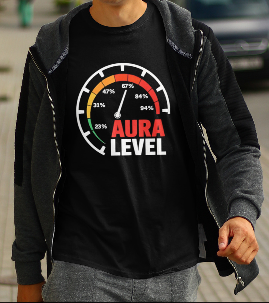 Aura Level Percentage Gauge 23% 31% 67% 84% 94% T-Shirt