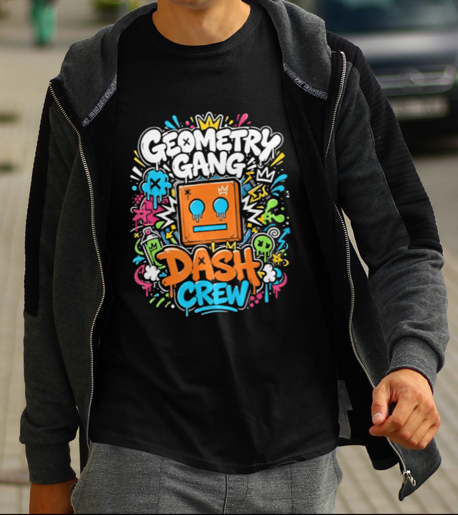 Geometry Gang Dash Crew Vibrant Splash T-Shirt