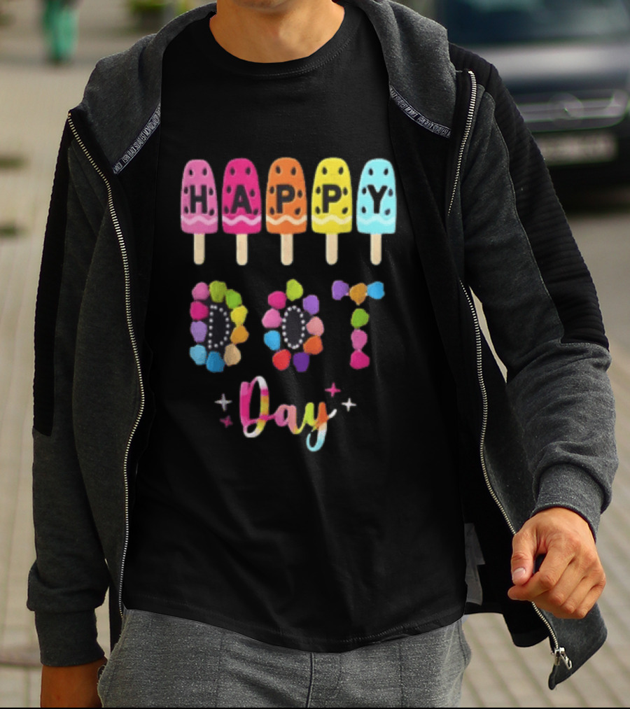 Happy Dot Day Popsicle Colorful Celebration T-Shirt