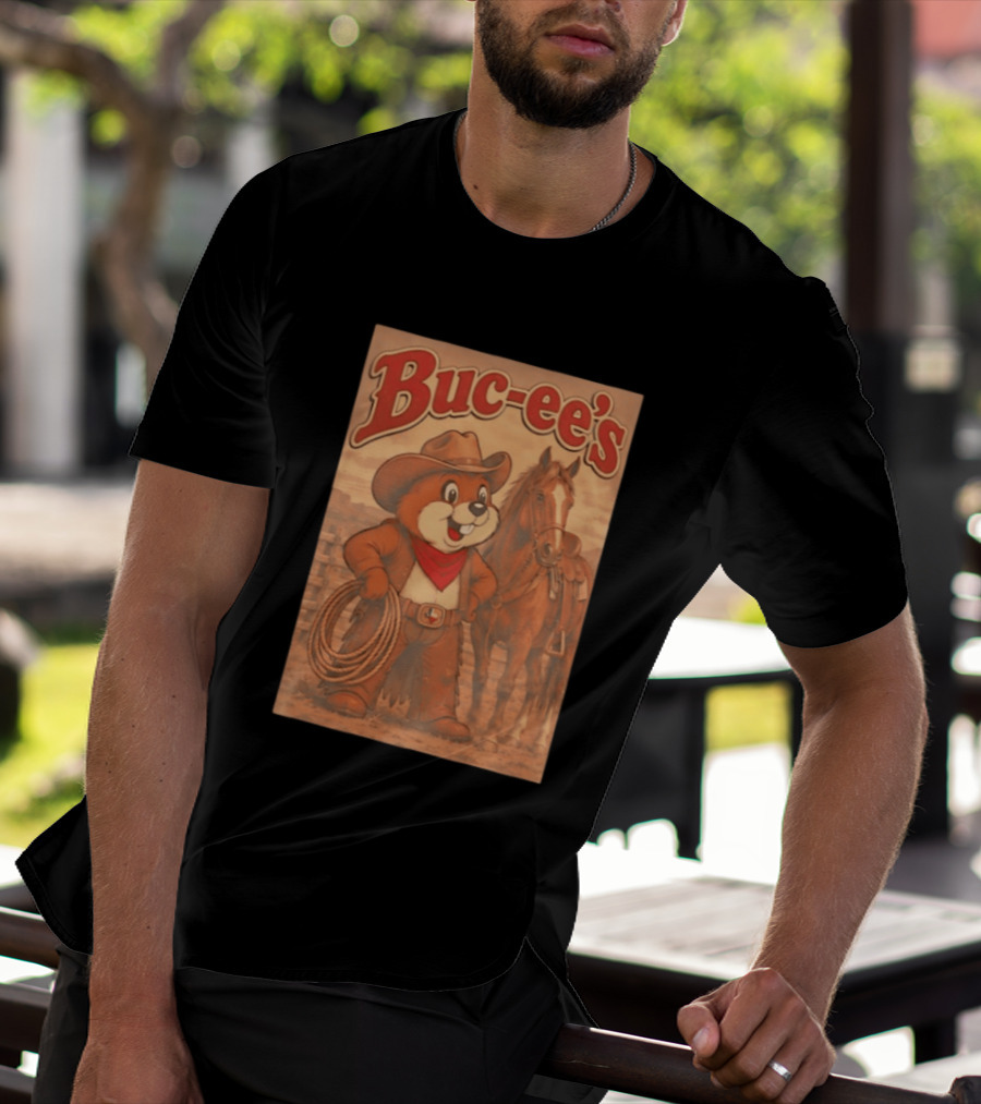 Buc Ee's Cowboy Western Sunset Horse And Lasso T-Shirt