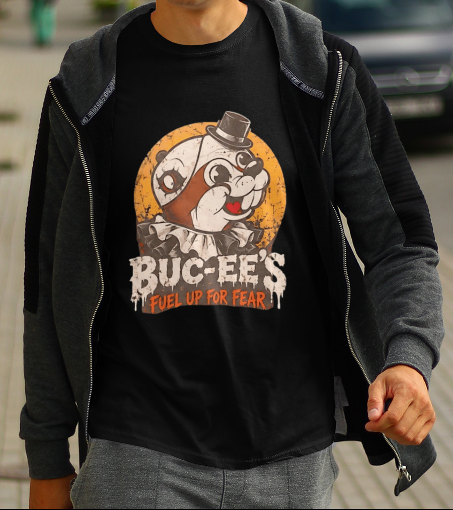Buc Ee's Fuel Up For Fear Halloween Creepy Clown T-Shirt