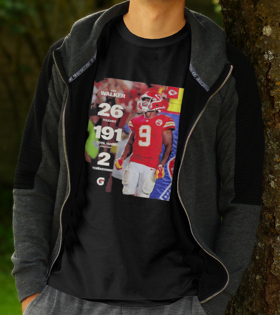 Ken Walker Kansas City Chiefs Career High 26 Touches 191 Total Yards 2 Touchdowns T-Shirt
