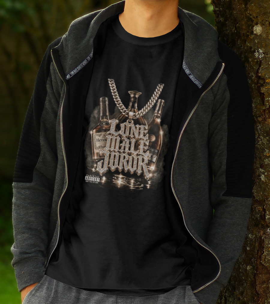 Hydeforce Store Lone Male Juror Liquor Bottle Necklace T-Shirt