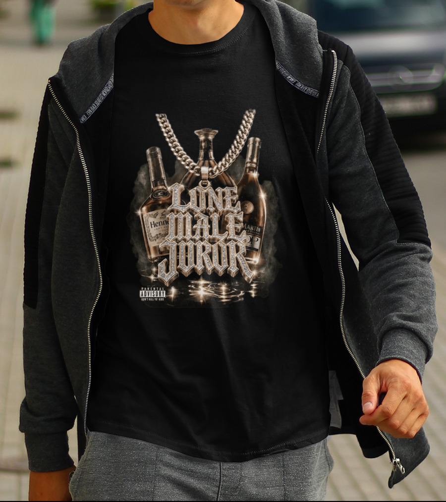 Hydeforce Store Lone Male Juror Liquor Bottle Necklace T-Shirt