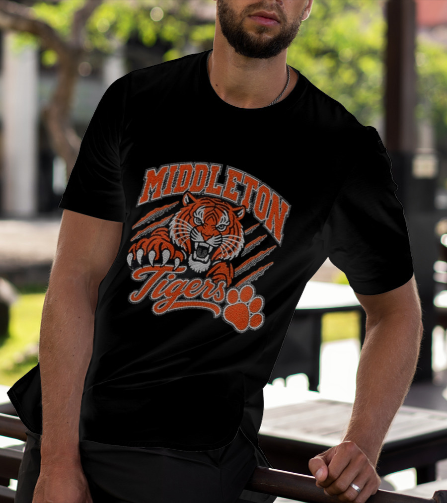 Middleton Tigers Fierce Claw Paw Print T-Shirt