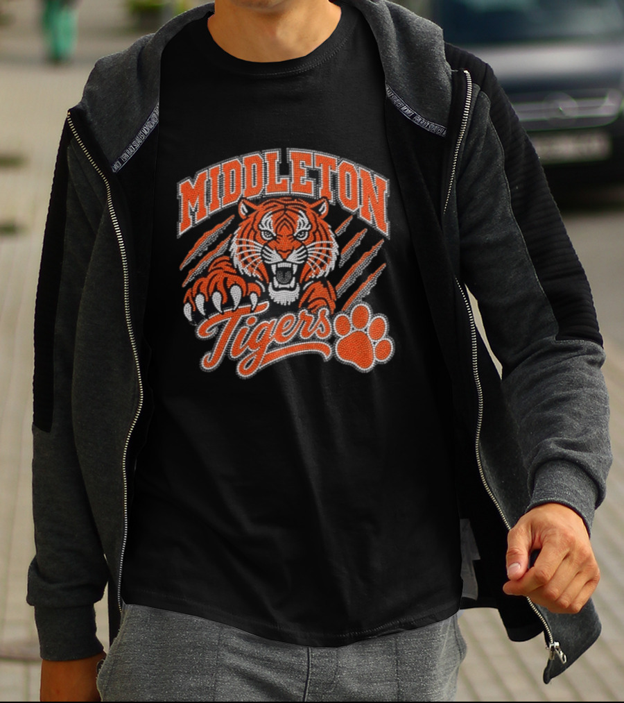 Middleton Tigers Fierce Claw Paw Print T-Shirt