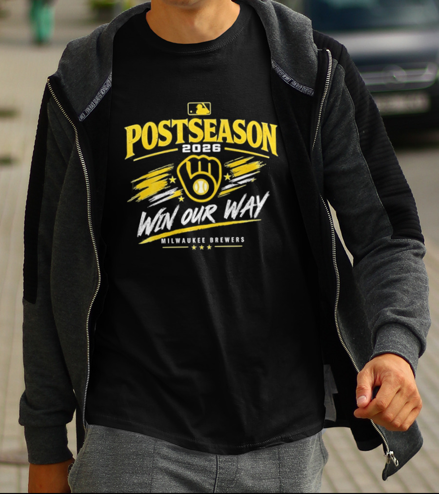 MLB Milwaukee Brewers Postseason 2026 Win Our Way Celebration T-Shirt