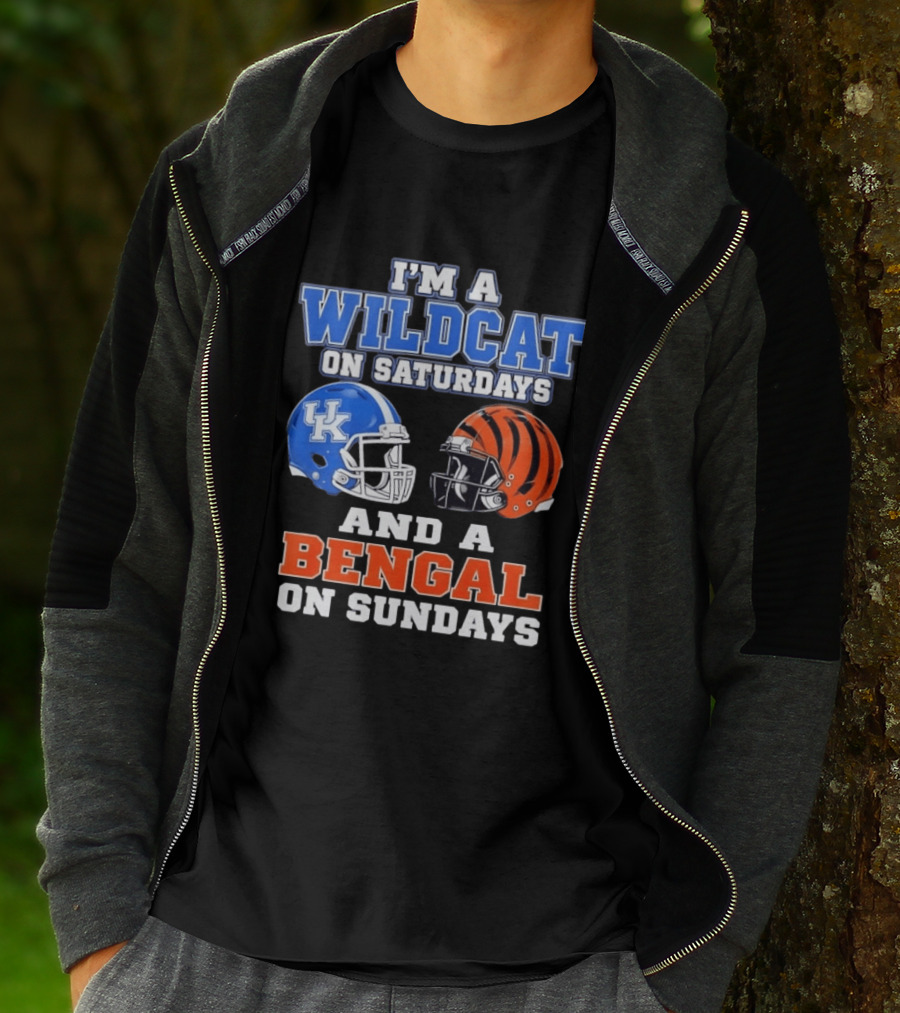 I'm A Wildcat UK Helmet Saturdays Bengal Helmet Sundays T-Shirt