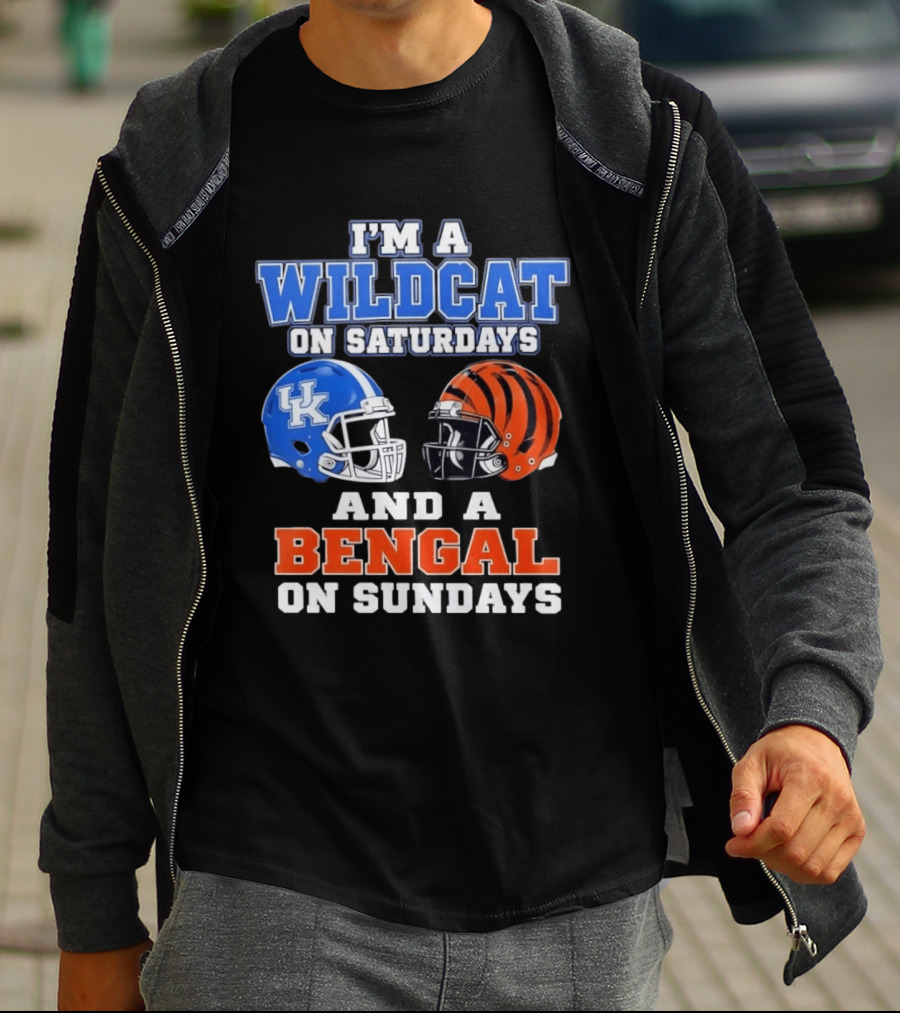 I'm A Wildcat UK Helmet Saturdays Bengal Helmet Sundays T-Shirt