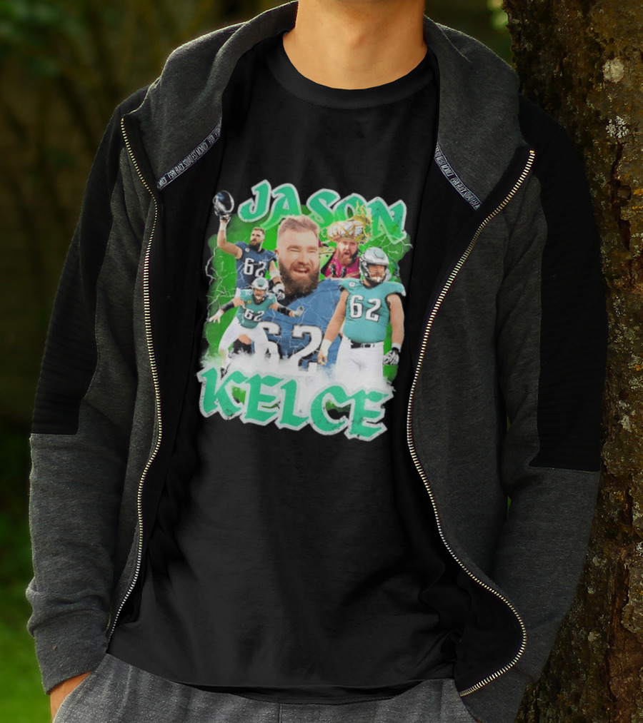 Jason Kelce 62 Philadelphia Eagles Vintage Style Football Fan T-Shirt