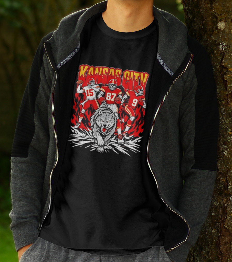Kansas City Chiefs 15 87 9 Players With Wolf T-Shirt