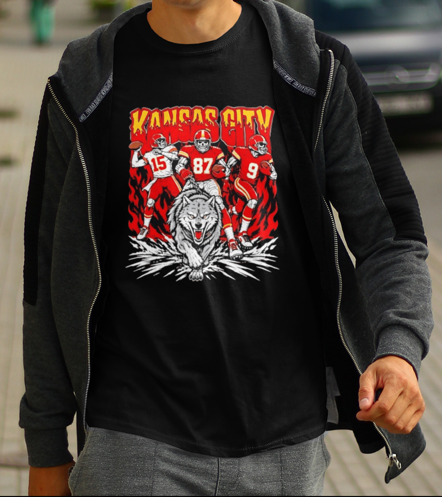 Kansas City Chiefs 15 87 9 Players With Wolf T-Shirt