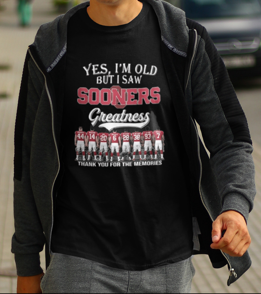 Yes I'm Old But I Saw Sooners Greatness Thank You For The Memories Players Back View T-Shirt