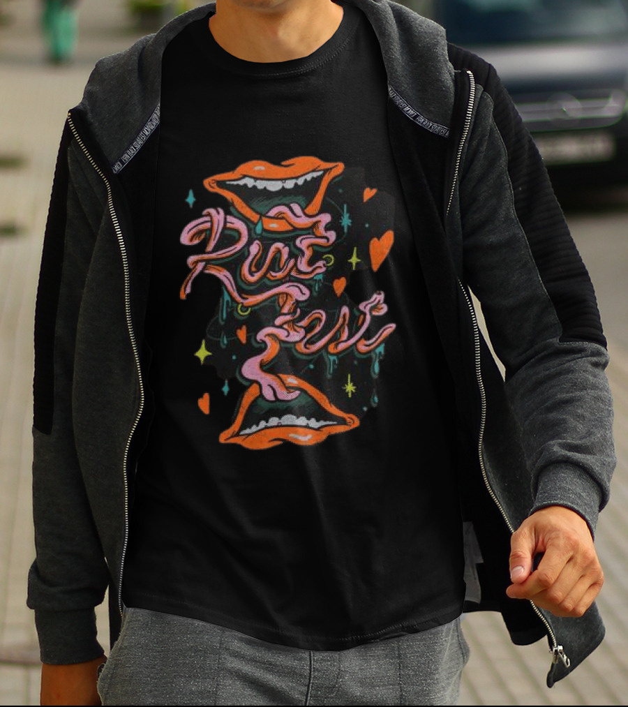Riot 2026 Tongue Tied Lineup Graphic With Mouths And Hearts T-Shirt