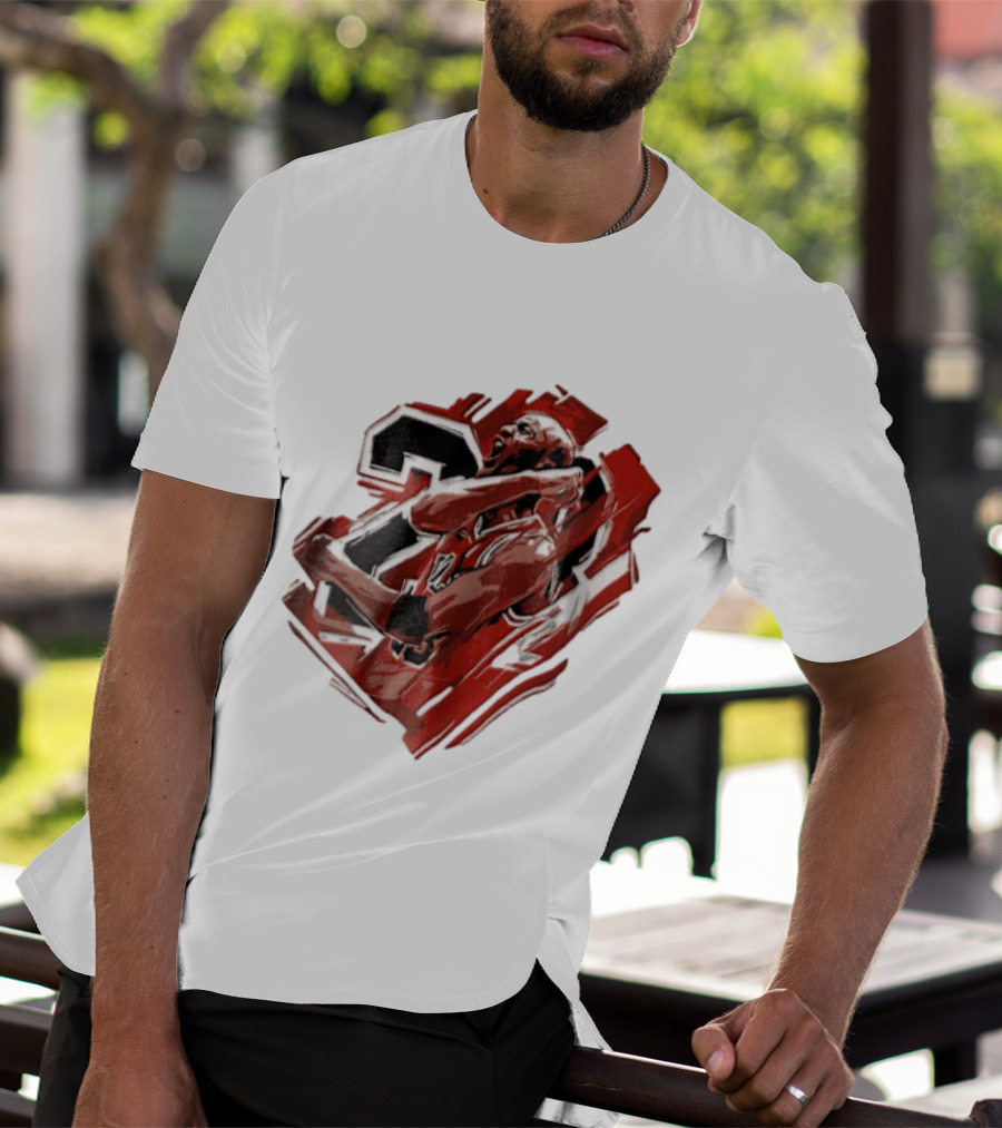 Basketball Player Number 23 Celebration Red Brushstrokes T-Shirt