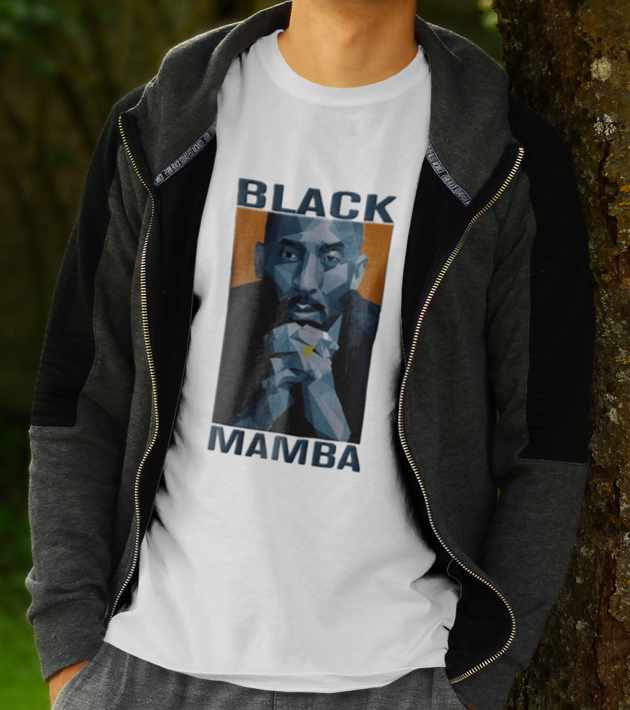 Black Mamba Low Poly Geometric Hands Clasped Orange T-Shirt