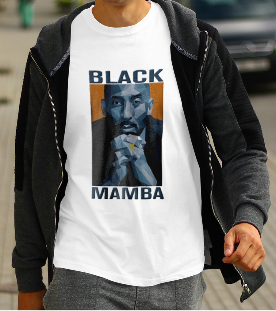 Black Mamba Low Poly Geometric Hands Clasped Orange T-Shirt