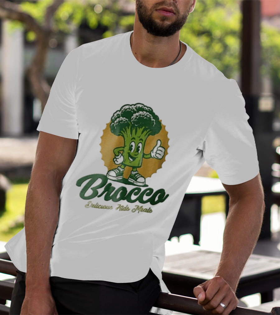 Brocco Delicious Kids Meals Cartoon Broccoli Thumbs Up T-Shirt