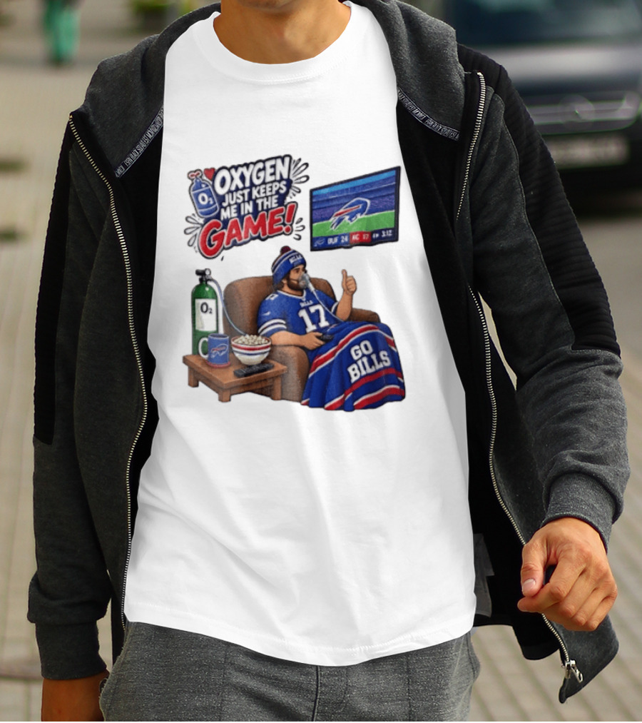 Buffalo Bills Oxygen Just Keeps Me In The Game Go Bills Cartoon Man Ing TV T-Shirt