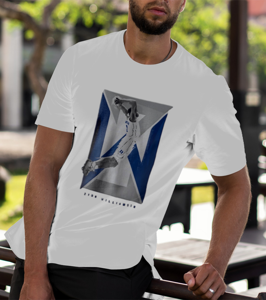 Duke Blue Devils NCAA Zion Williamson Basketball Player Dunking Geometric Number 1 T-Shirt