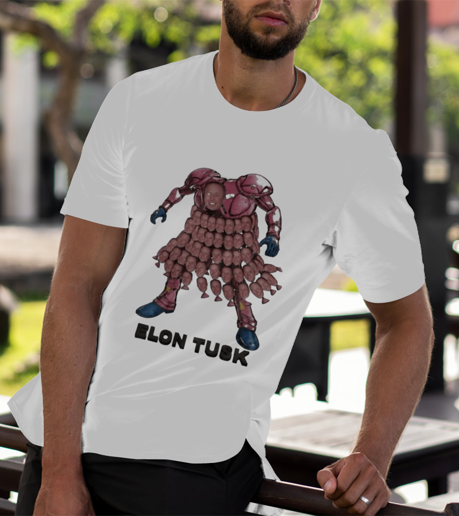 Elon Tusk Bootleg Collage Meme Unique Robot Face Fusion T-Shirt