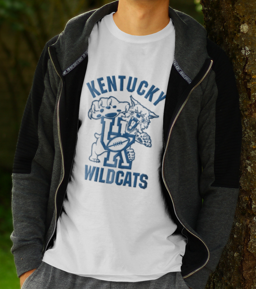 Kentucky Wildcats Roaring Big Paw Monogram UK Football T-Shirt