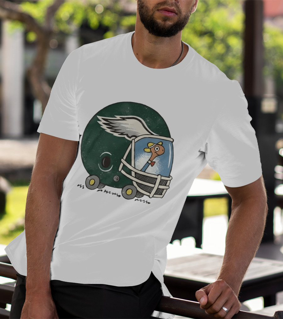 Philadelphia Eagles Worm Inside Football Helmet Sports Humor T-Shirt