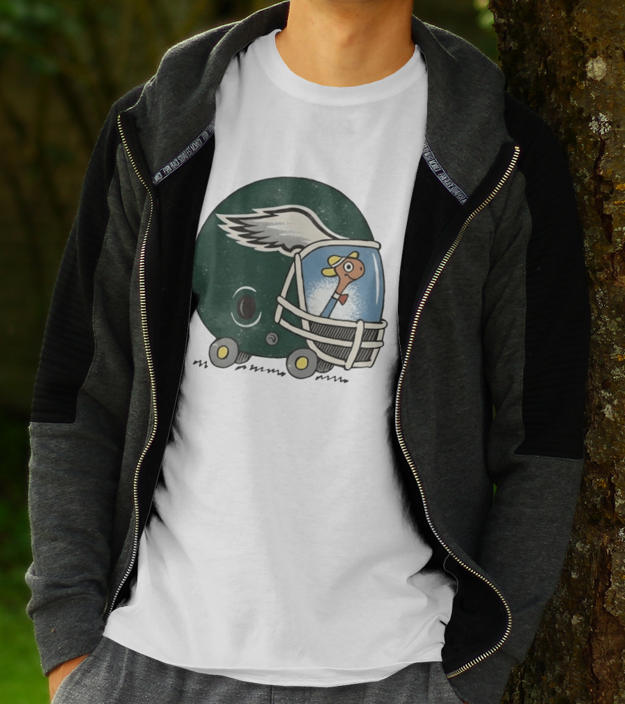 Philadelphia Eagles Worm Inside Football Helmet Sports Humor T-Shirt