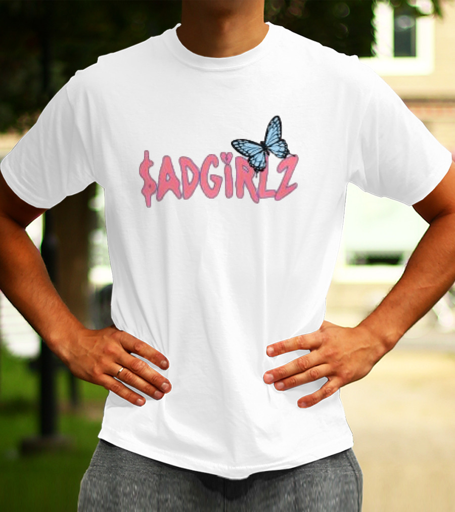 Sad Girlz Store Sadgirlz Spring Butterfly Pink T-Shirt