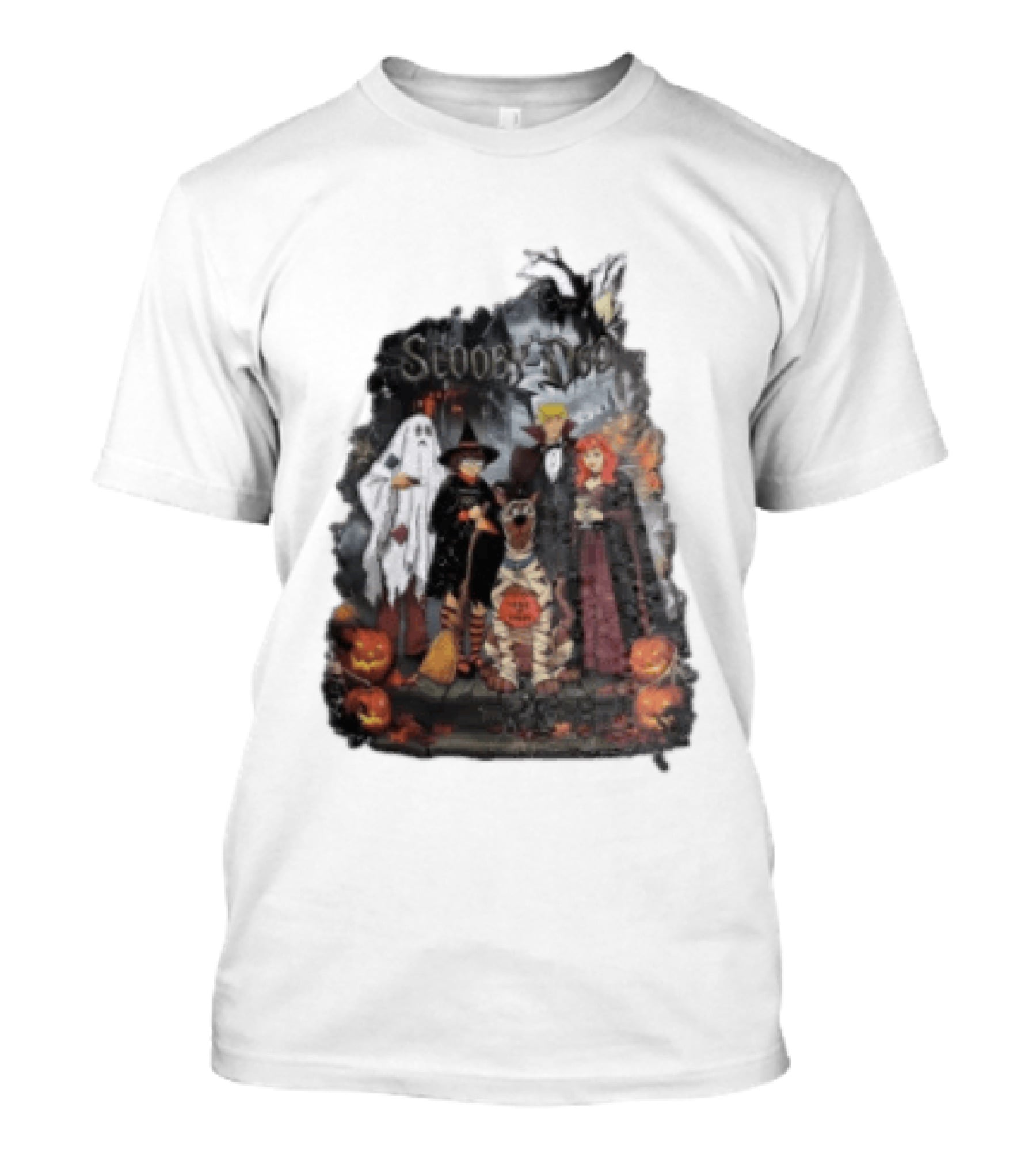 Scooby Doo Halloween Costume Party With Witch Ghost Vampire Pumpkin T-Shirt